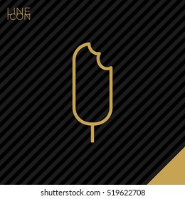 ice cream  linear vector icon for websites and mobile minimalistic flat design.