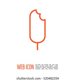ice cream  linear vector icon for websites and mobile minimalistic flat design.