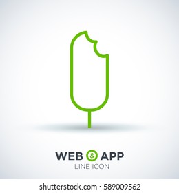 ice cream  linear vector icon for websites and mobile minimalistic flat design.
