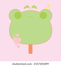 Ice cream with a little frog character can be used for t-shirt design, wallpaper, fabric, icon, logo and many more