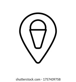 Ice cream, location pin icon. Simple line, outline vector elements of freeze sweet icons for ui and ux, website or mobile application