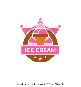 Ice Cream Logo Badge Design Template