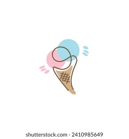 ice cream logo, can be used as a background, logo, wall, display, or ice cream business