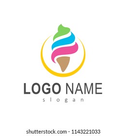 ice cream logo in circle shape