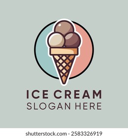 Ice cream logo clean and simple design suitable for your bussines