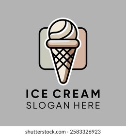 Ice cream logo clean and simple design suitable for your bussines