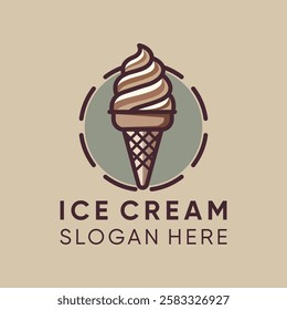 Ice cream logo clean and simple design suitable for your bussines