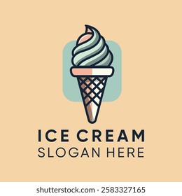 Ice cream logo clean and simple design suitable for your bussines