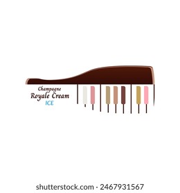 Ice cream logo colours royal vector champagne luxury dessert