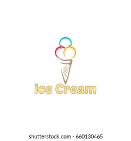 Ice cream logo for company or shop