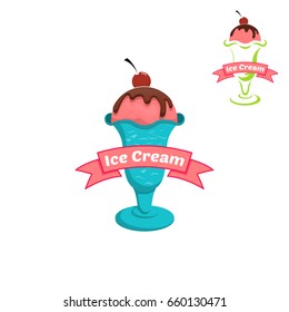 Ice cream logo for company or shop