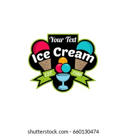 Ice cream logo for company or shop