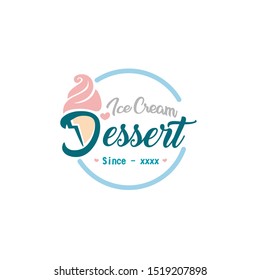 Ice cream logo concept. Dessert logo concept