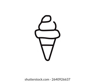 Ice cream logo concept in linear vector