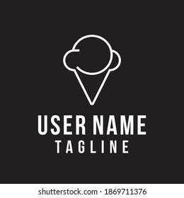 ice cream logo concept with unique clouds, simple, creative