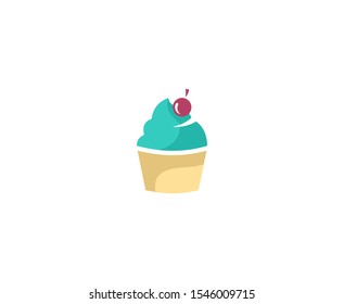 Ice cream logo cupcake vector icon 