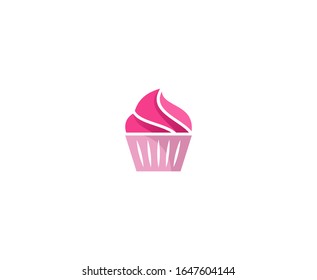 Vector de cupcake con logotipo de crema de helado 
