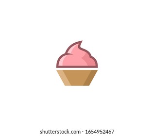 Ice cream logo cupcake vector 