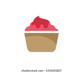 Ice cream logo cupcake vector icon 