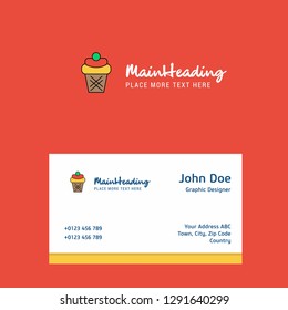 Ice cream logo Design with business card template. Elegant corporate identity. - Vector
