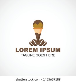 ice cream logo design with coffee beans for coffee shops