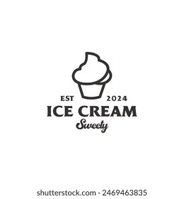 Diseño de logotipo de helado para la tienda de bebidas frías