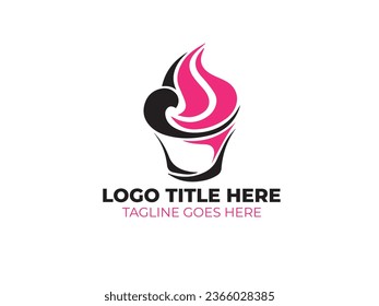 Ice Cream Logo Design With Ice Cream Cup