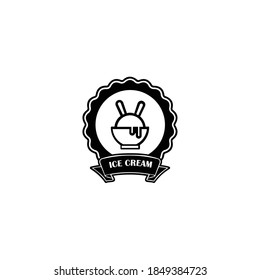 Diseño del logotipo del helado para la heladería. Ilustración del vector