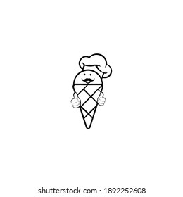 Diseño del logotipo del helado para la heladería. Ilustración del vector