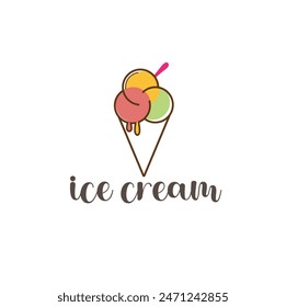 ice cream logo design. famous and yummy ice cream