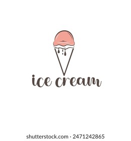 ice cream logo design. famous and yummy ice cream