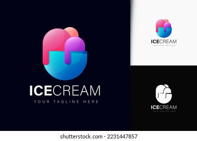 Ice cream logo design with gradient