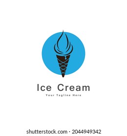 Ice Cream Logo Design Icon Vector