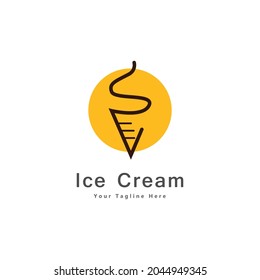 Ice Cream Logo Design Icon Vector