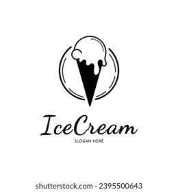 Ice cream logo design idea concept