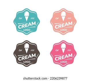 Ice cream logo design illustration