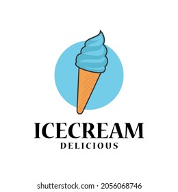 ICE CREAM LOGO, DESIGN, IMAGE, CONE, SCOOPS, CIRCLE