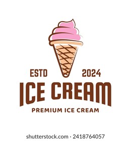 Diseño del logotipo de helado. Etiquetas e insignias del logo de la heladería, carteles de gelatería.