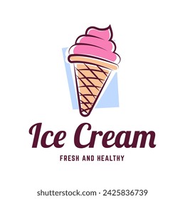 Ice Cream Logo Design. Ice cream shop logo badges and labels, gelateria signs.