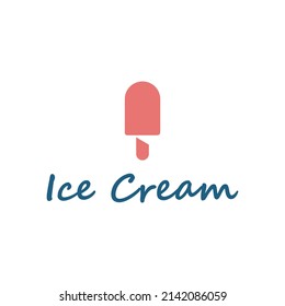 Ice Cream Logo Design in Simple Style. Vector Ice Cream Illustration.