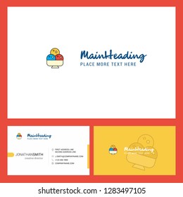 Ice cream Logo design with Tagline & Front and Back Busienss Card Template. Vector Creative Design