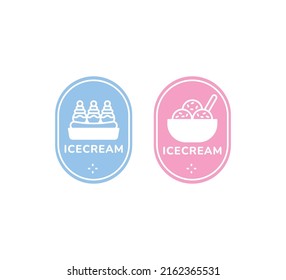 Ice cream logo design. for tasty icecream dessert. Vector ice cream illustration.