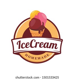 Ice cream logo design template