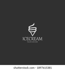 Ice cream logo design template. Vector illustration