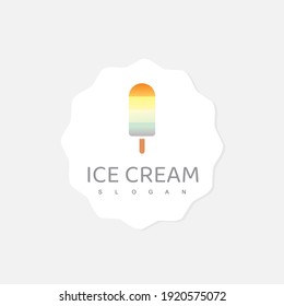 Ice Cream Logo Design Template, Rainbow ice Cream With Stick