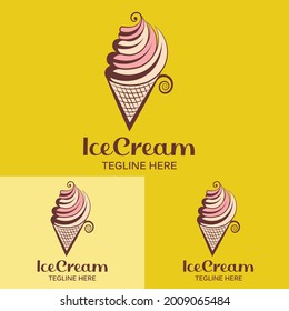 Plantilla de diseño de logotipo de crema de hielo
