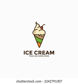 ice cream logo design template icon