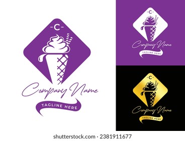 Ice cream logo design template