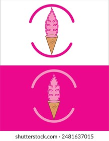 Ice Cream Logo Design Template, Ice Cream Shop Logo, Ice Cream Cone Logo 