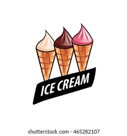 ice cream logo design template. Vector illustration